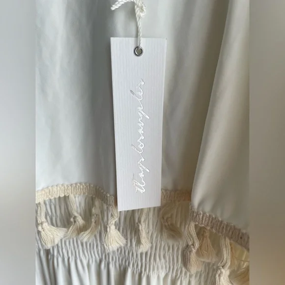 New Tbagslosangeles Women White Maxi Long Dress Size Medium - Picture 10 of 14